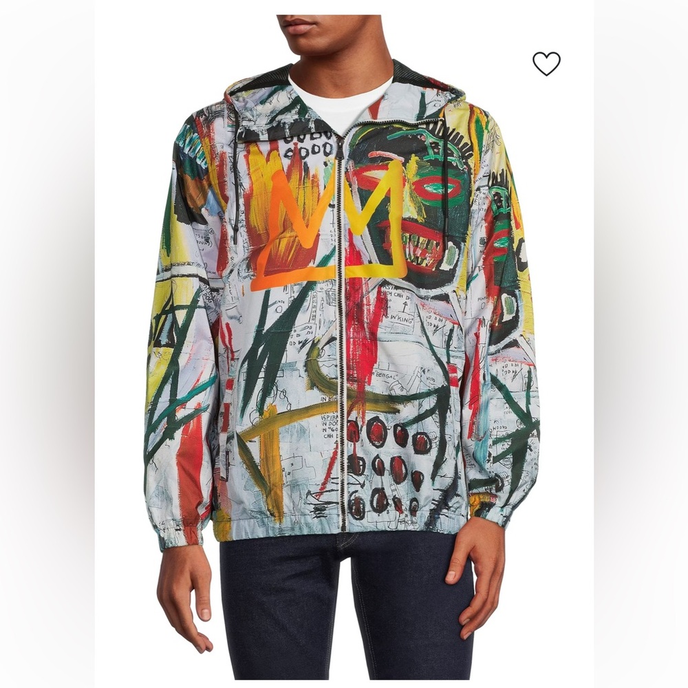 Basquiat × Members Only Windbreaker Jacket Graphic Art EUC Size L